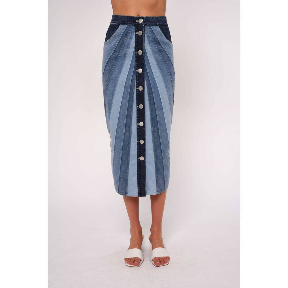 NEW LOVE THE LABEL women's apolline midi skirt in denim blue